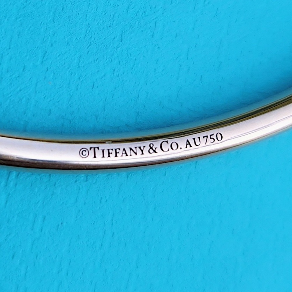 🎊SOLD🎊RARE Tiffany & Co HardWear Ball Gray Moonstone 18k RG Cuff MEDIUM Bangle - Picture 4 of 7